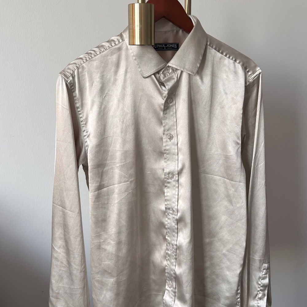 Champagne Satin Dress Shirt